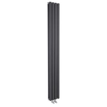 Hudson Reed Revive Tubular Column Anthracite Radiator 236 x 1800mm - Steel - Double Panel