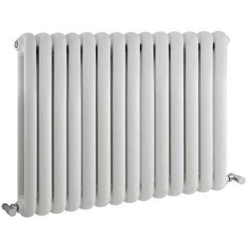 Hudson Reed Salvia Contemporary White Column Radiator 635mm High - Steel - Double Panel