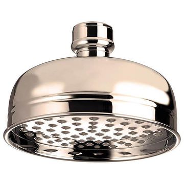 Bristan Traditional Round Fixed Overhead Gold Shower with Swivel Joint - Stainless Steel