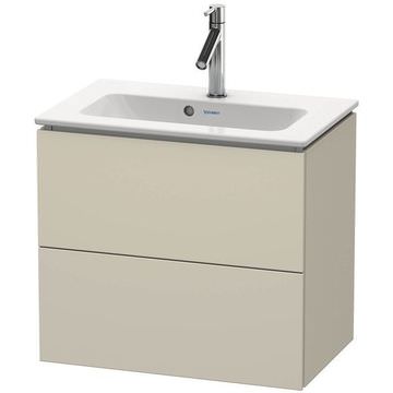 Duravit L-Cube Compact Wall Hung Taupe Matt Vanity Unit for Me-By-Starck Basin - 2 Drawer