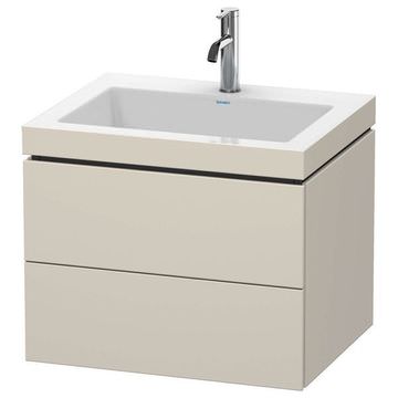 Duravit L-Cube Wall Hung Matt Taupe Vanity Unit with C-Bonded Basin - Two Drawer