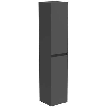 Saneux Uni Wall Mounted Matt Anthracite Tall Bathroom Cabinet 350 x 1700mm - Two Door