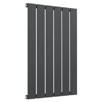 Reina Horizontal Flat Bar Anthracite Radiator with Brackets 600mm High - Steel