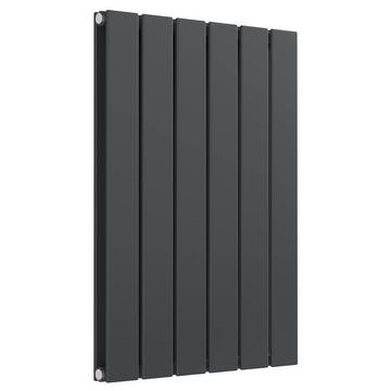 Reina Flat Horizontal Anthracite Radiator 600mm High - Steel - Double Panel