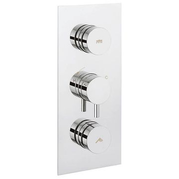 Crosswater Dial Wall Mounted Trim Thermostatic Shower Valve With 2 Way Diverter Chrome