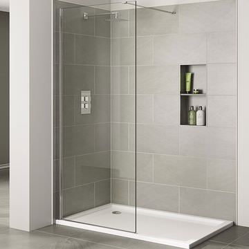 April Prestige Frame-less 2000mm High Wetroom Glass Panel - Image