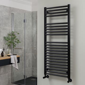 Vogue Focus Straight Anthracite Ladder Towel Rail with Fixing Kit 500mm Wide - Mild Steel