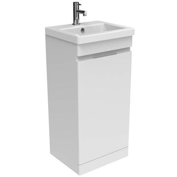 Saneux Air Gloss White Floorstanding Small Vanity Unit with Basin - 410 x 845mm