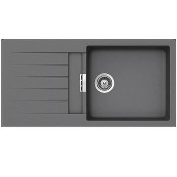 Clearwater Metropol Croma Finish Granite Kitchen Sink with Drainer 1000 x 500mm - One Sink