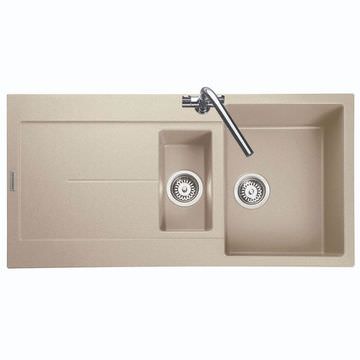 Rangemaster Scoria Igneous Granite Inset Kitchen Sink 1000 x 500mm - 1.5 Bowl