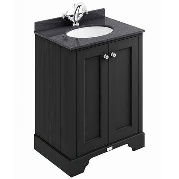 Bayswater Matt Black Floorstanding Traditional Undercounter Vanity Unit - 2 Door