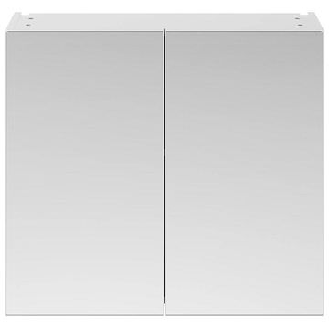 Nuie Athena 50-50 Wall Hung Gloss White Mirror Cabinet - Handle-Less Design - Two Door