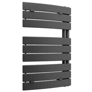 Lazzarini Pieve Designer Curved Anthracite Towel Rail - 500mm Wide - Carbon Steel
