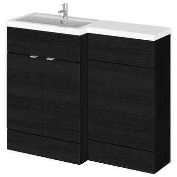Hudson Reed Fusion Floorstanding Charcoal Black Fitted Furniture Pack 1100 x 864mm - 2 Doors
