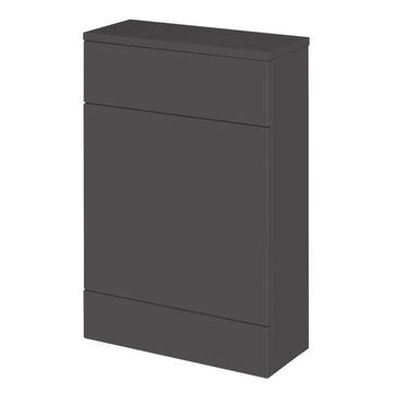 Hudson Reed Fusion Slimline Gloss Grey Back-To-Wall WC Unit with Worktop - 864mm High
