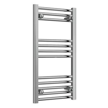 Reina Capo Small Straight Chrome Heated Towel Rail - Steel - 400mm Wide