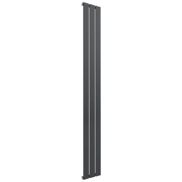 Reina Flat Vertical Anthracite Designer Radiator with Brackets - Mild Steel