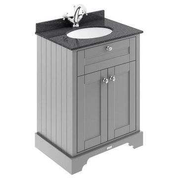 Hudson Reed Old London Storm Grey Undercounter Vanity Unit with Basin and Worktop