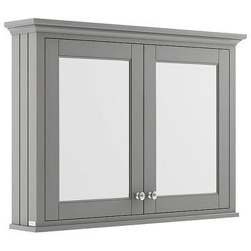 Hudson Reed Old London Storm Grey Mirror Cabinet 1050 x 750mm - Two Door
