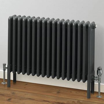 MHS Rads-2-Rails Fitzrovia 4 Column Traditional Anthracite Radiator 600mm High - Steel