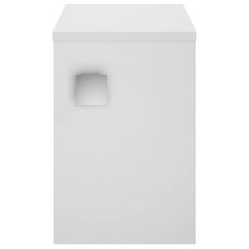 Hudson Reed Sarenna Wall Hung Moon White Bathroom Cupboard with Handle - 305 x 440mm