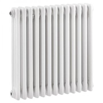 Hudson Reed Colosseum Horizontal 3 Column Traditional White Radiator 600mm High - Steel