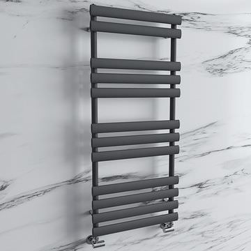 Reina Arbori Designer Anthracite Towel Rail with Brackets 500mm Wide - Mild Steel
