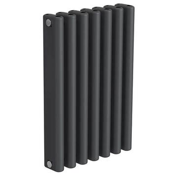 Reina Alco Horizontal Tubular Column Anthracite Radiator 600mm High - Aluminium
