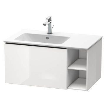 Duravit L-Cube Gloss White Wall Hung Open Shelf Vanity Unit for Me-By-Starck Basin
