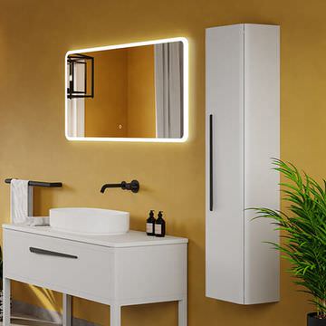 Saneux Hyde Wall Hung Tall Boy Unit - Reversible Door - 300 x 1400mm