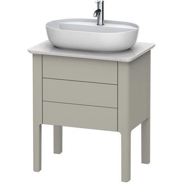 Duravit Luv Floorstanding Satin Matt Taupe Curved Vanity Unit 638 x 743mm - Two Drawer