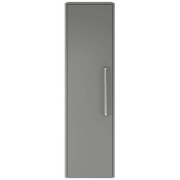 Hudson Reed Solar Wall Hung Cool Grey Tall Cabinet with Handle 350 x 1200mm - Single Door