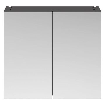 Hudson Reed Fusion 50-50 Wall Hung Gloss Grey Mirror Cabinet 800 x 715mm - Two Door