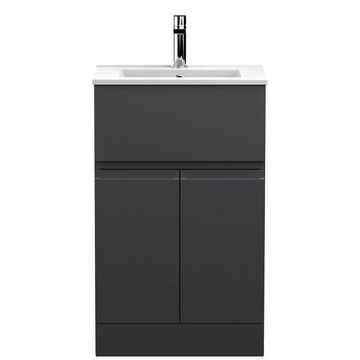 Hudson Reed Urban Floorstanding Soft Black Vanity Unit with Basin - Two Door and Drawer