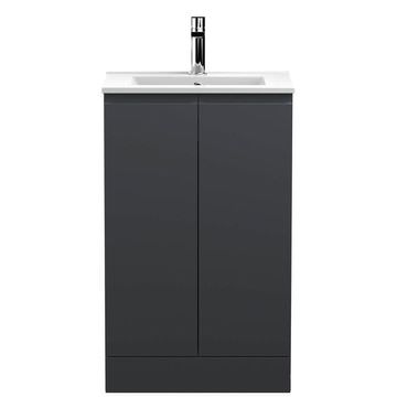 Hudson Reed Urban Floorstanding Soft Black Vanity Unit with Basin - Two Door