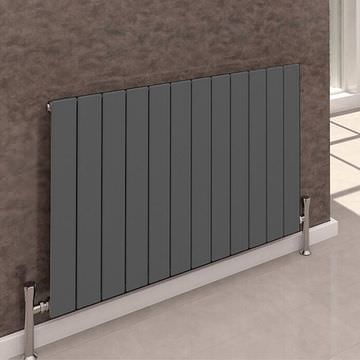Tivolis Vigo Horizontal Flat Panel Anthracite Radiator 600mm High - Steel