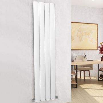Tivolis Malaga Vertical Tubular Column White Designer Radiator 1800mm High - Aluminium