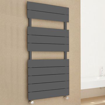 Tivolis Zafra Flat Panel Designer Anthracite Heated Towel Rail - Aluminium