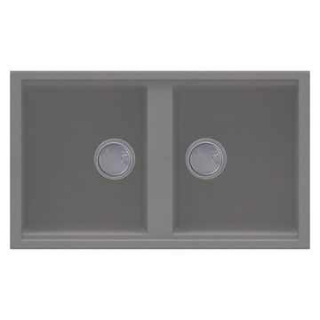 Reginox Best-450 Light Grey Granite Inset Kitchen Sink 860 x 510mm - Two Bowl