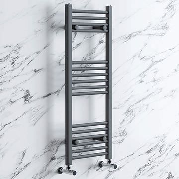 Kartell K-Rad K-Rail Anthracite Straight Towel Rail with Fixing Kit 400mm Wide - Mild Steel