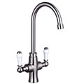 Nuie Sarani Traditional Kitchen Sink Mixer Tap with Swan Neck Spout - Ceramic Handles small Image 4