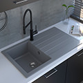 Reginox Valence-10 Granite Inset Kitchen Sink with Drainer - 860 x 500mm - 1 Bowl small Image 4