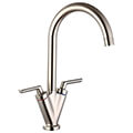 Nuie Sutna Contemporary Mono Kitchen Sink Mixer Tap with Swan Neck Spout - Stick Handles small Image 4