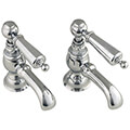 Silverdale Berkeley Pair Of Traditional Bath Pillar Taps with Curved Spout - Lever Handles small Image 4