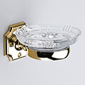 Silverdale Victorian Wall-Mounted Round Crystal Soap Dish with Holder small Image 4