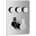 Flova Spring Concealed Thermostatic Chrome Shower Valve - Rectangular Trim - 2 or 3 Controls small Image 4