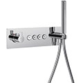 Flova Spring Concealed Thermostatic Chrome Shower Valve with Handset and Hose - 3 or 4 Controls small Image 4