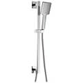 Flova Quba Diamond Chrome Slide Rail Kit with Handshower and Smooth Hose small Image 4