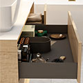 IMEX Grace Natural Oak Wall Hung Countertop Vanity Unit with Worktop - 1220 x 500mm - 4 Drawers small Image 4
