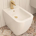 IMEX Essence Contemporary Back To Wall Floorstanding White Bidet - 360 x 400mm small Image 4